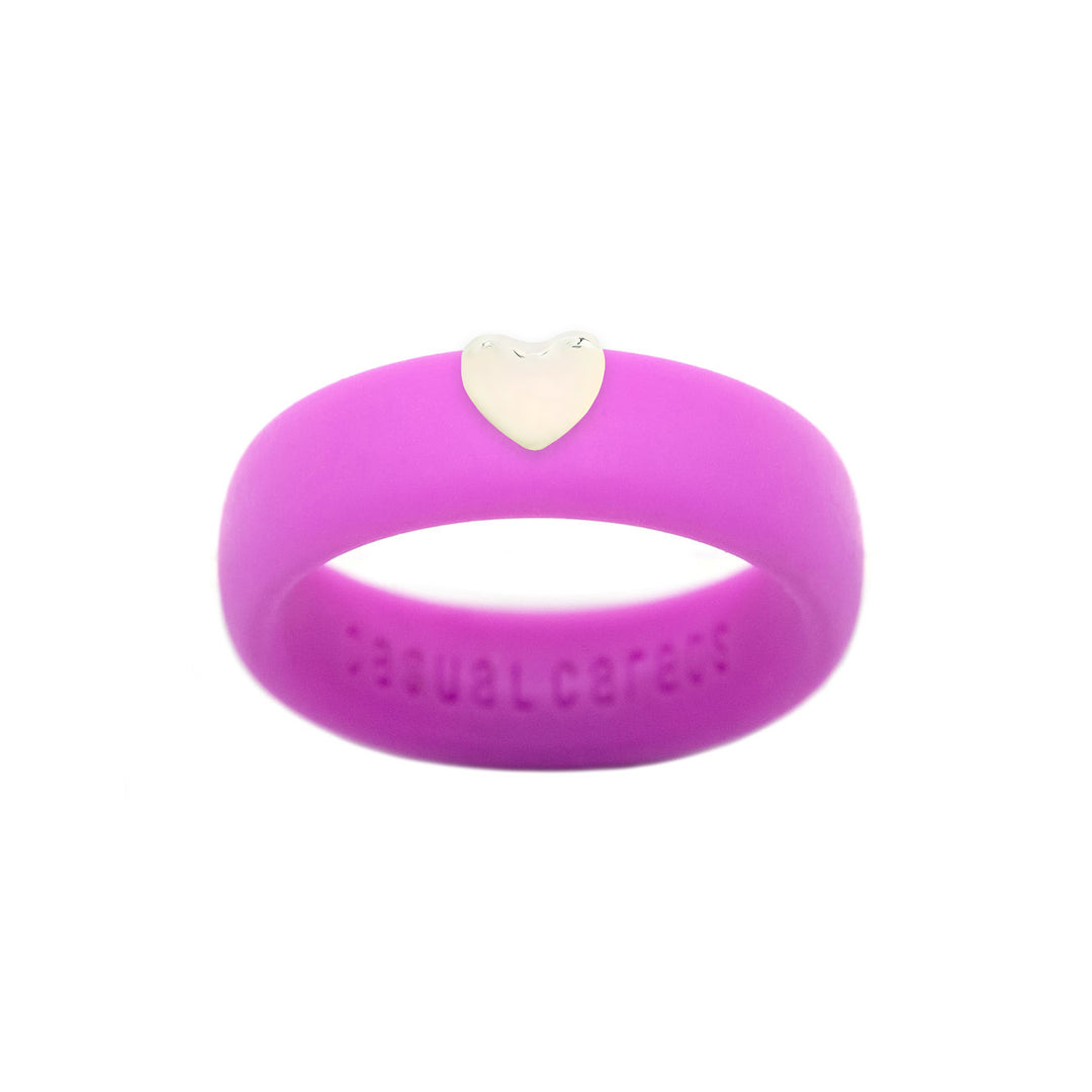 Puffy Gold Heart Silicone Ring - Size 9