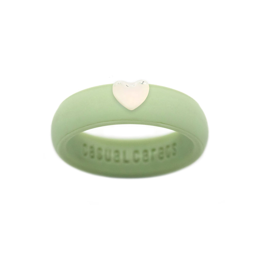 Puffy Gold Heart Silicone Ring - Size 4