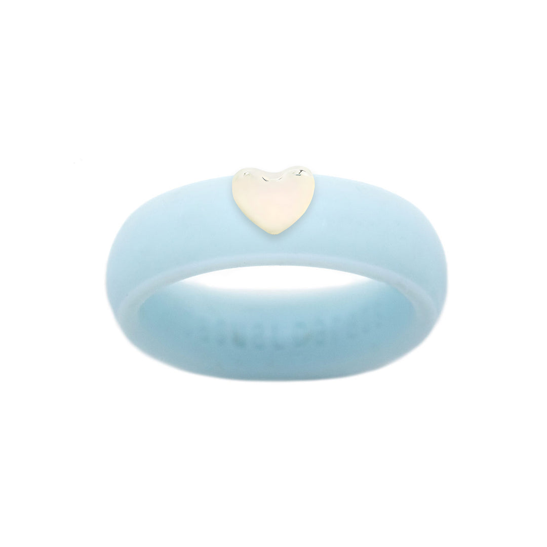 Puffy Gold Heart Silicone Ring - Size 4