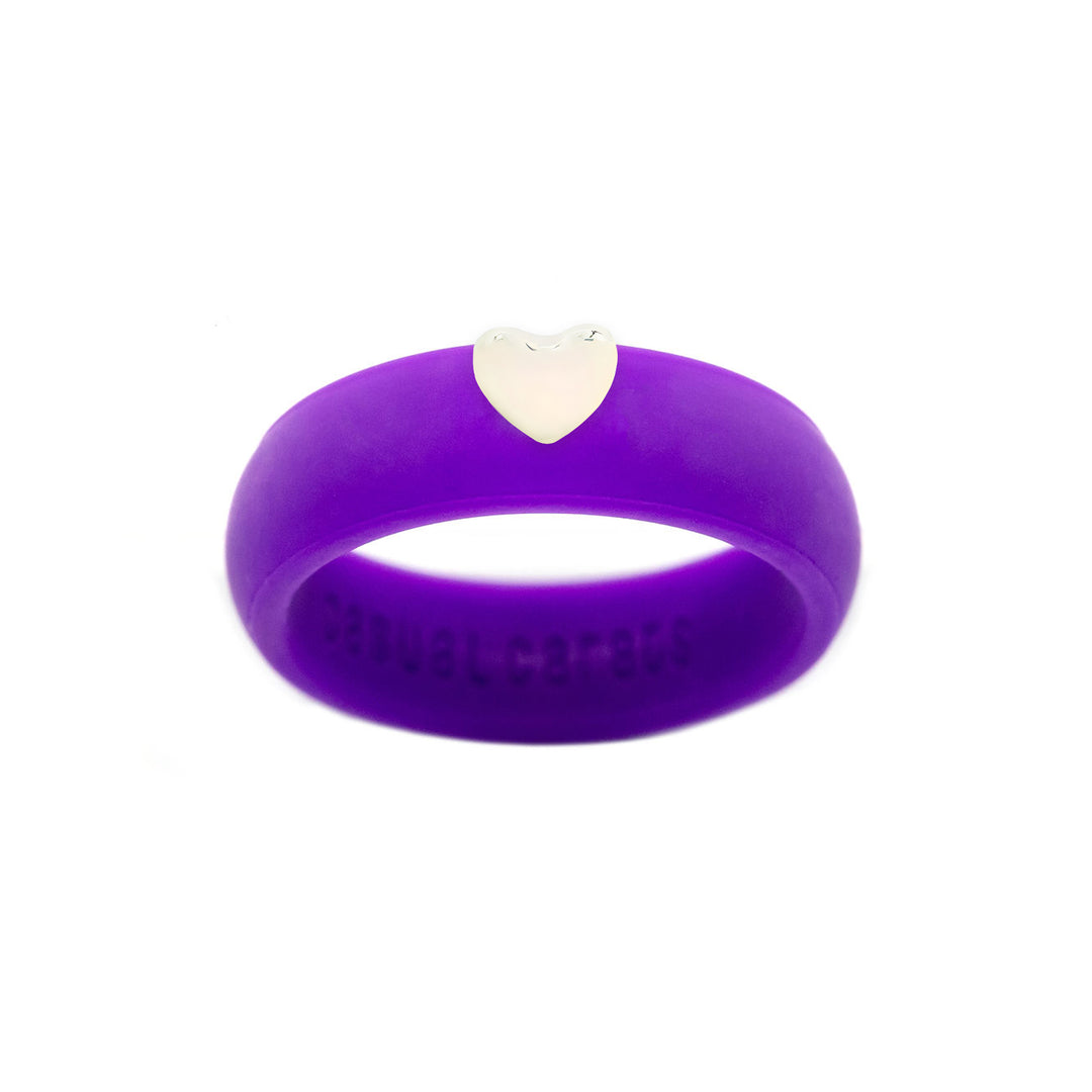 Puffy Gold Heart Silicone Ring - Size 9