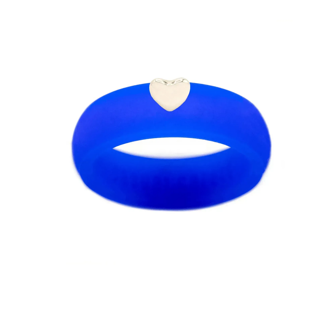 Puffy Gold Heart Silicone Ring - Size 4