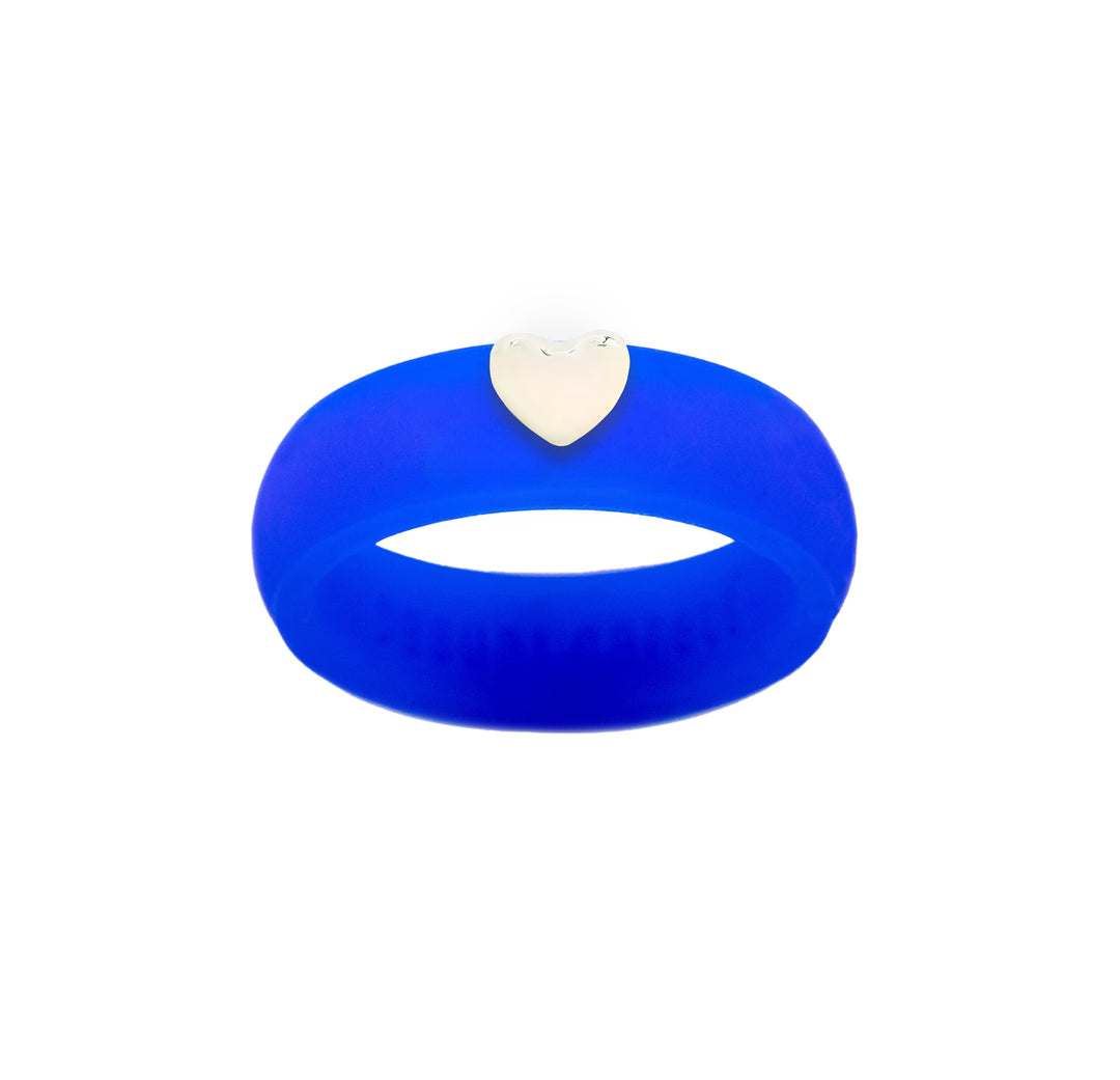 Puffy Gold Heart Silicone Ring - Size 4