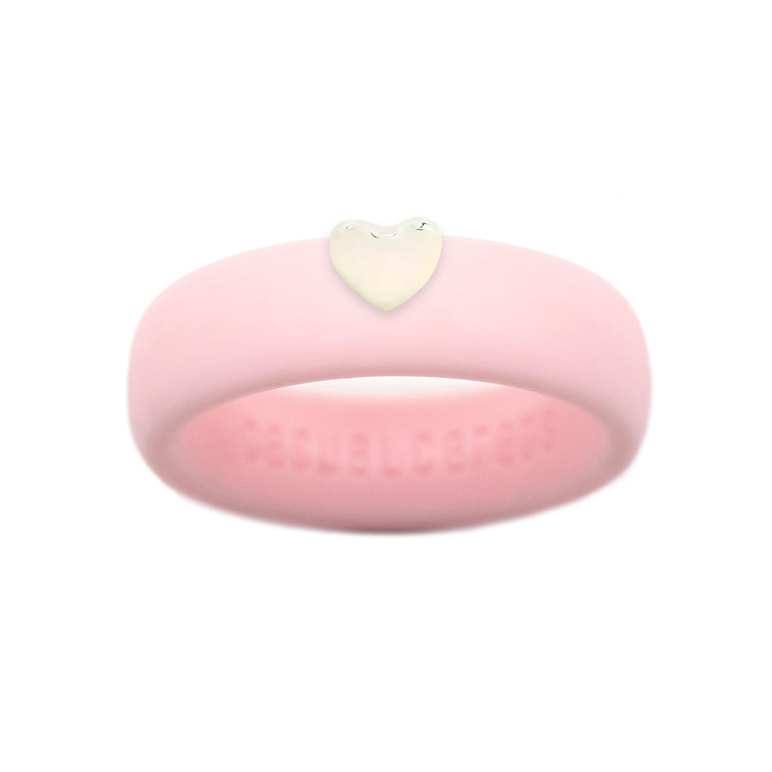 Puffy Gold Heart Silicone Ring - Size 4