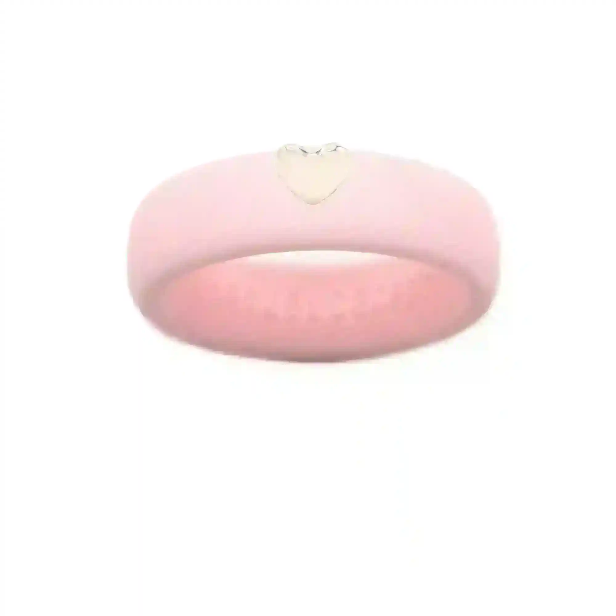 Puffy Gold Heart Silicone Ring - Size 6