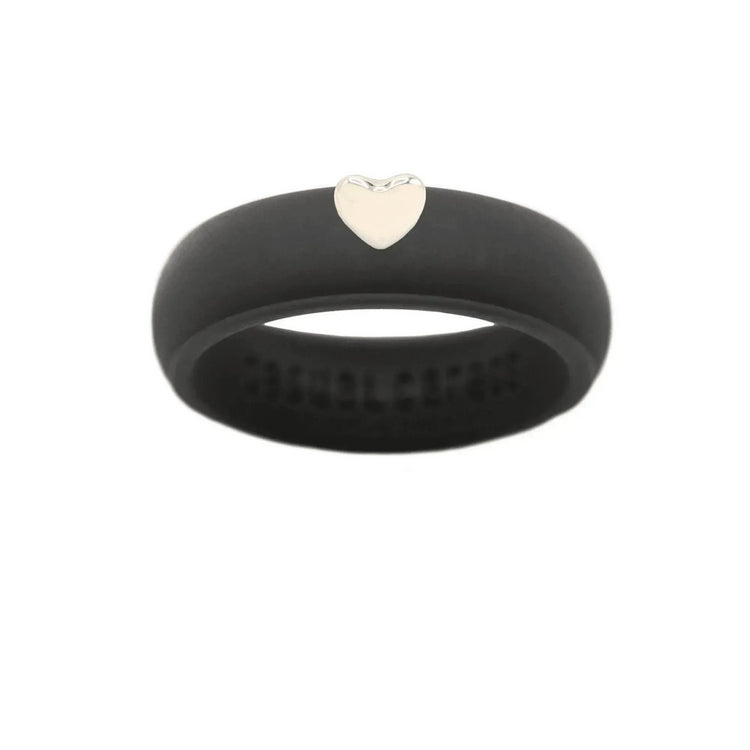 Puffy Gold Heart Silicone Ring - Size 9
