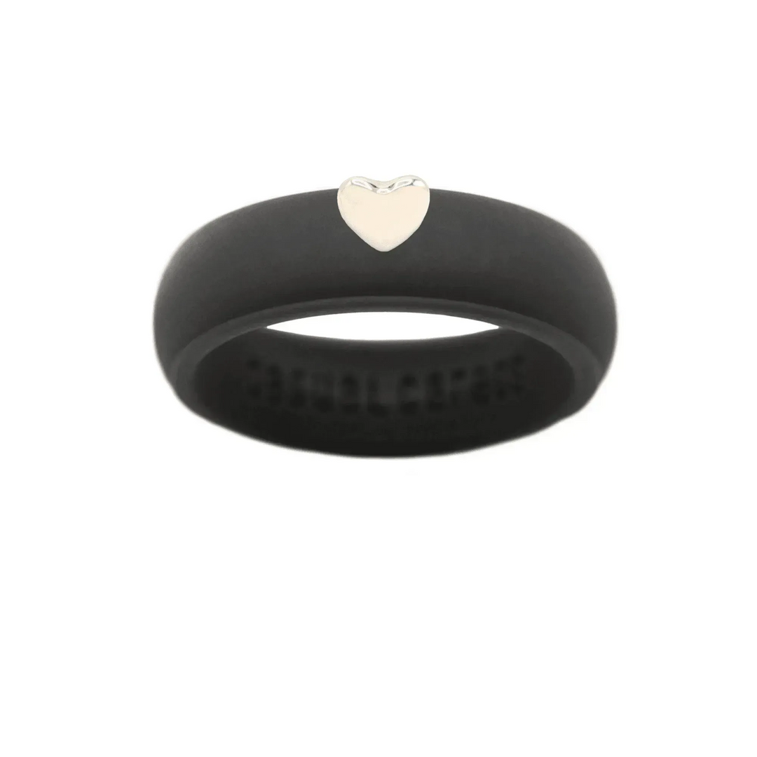 Puffy Gold Heart Silicone Ring - Size 9