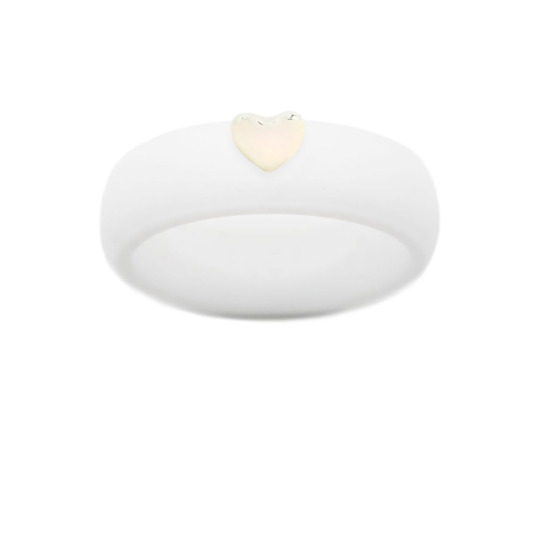 Puffy Gold Heart Silicone Ring - Size 9