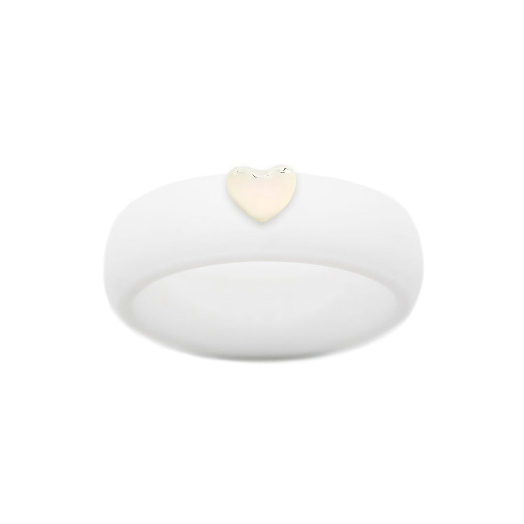 Puffy Gold Heart Silicone Ring - Size 7