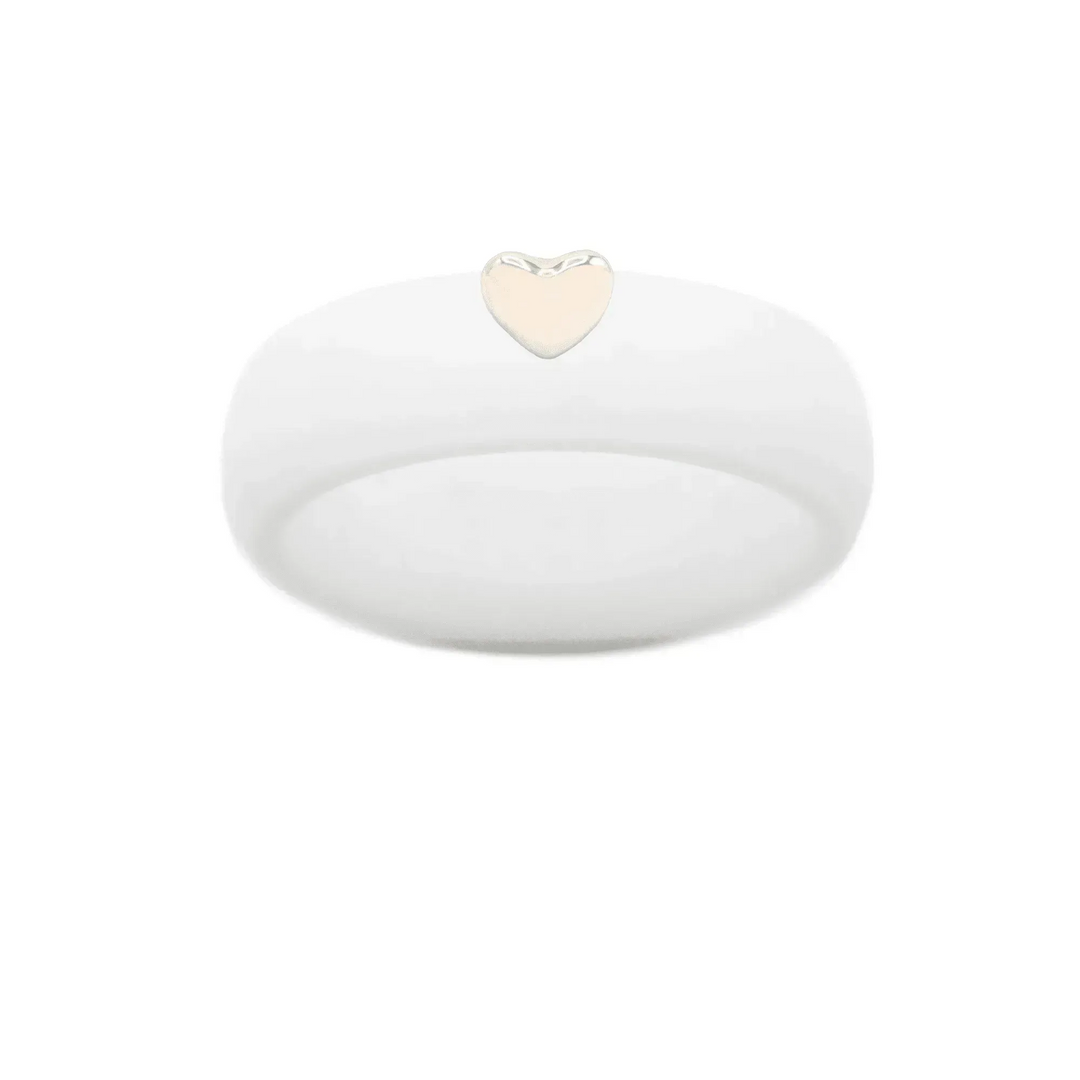 Puffy Gold Heart Silicone Ring - Size 9