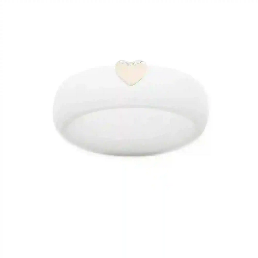 Puffy Gold Heart Silicone Ring - Size 8