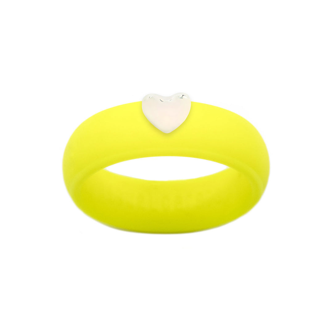Puffy Gold Heart Silicone Ring - Size 4