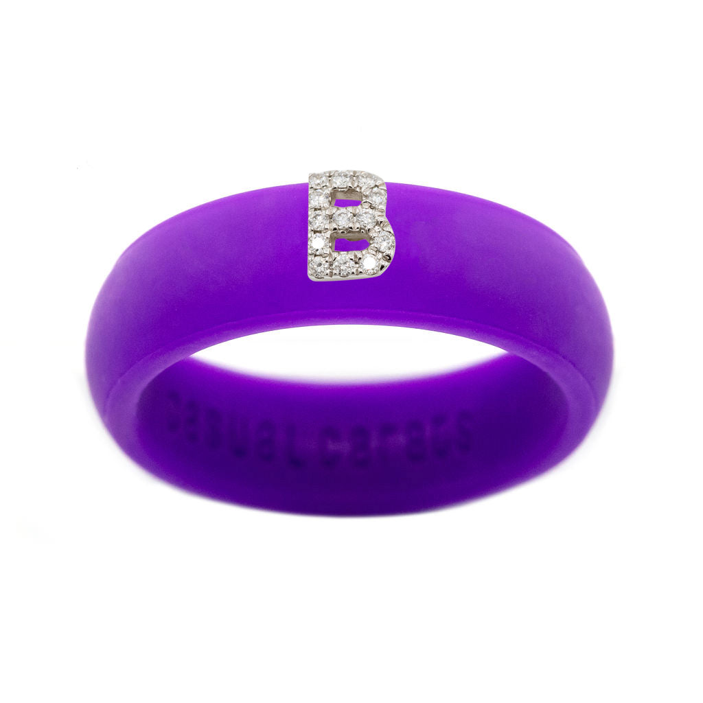 “B” Diamond Initial - Size 4