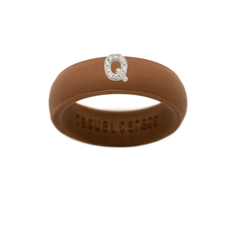 “Q” Diamond Initial - Size 9