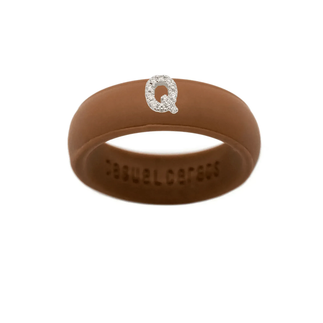 “Q” Diamond Initial - Size 9