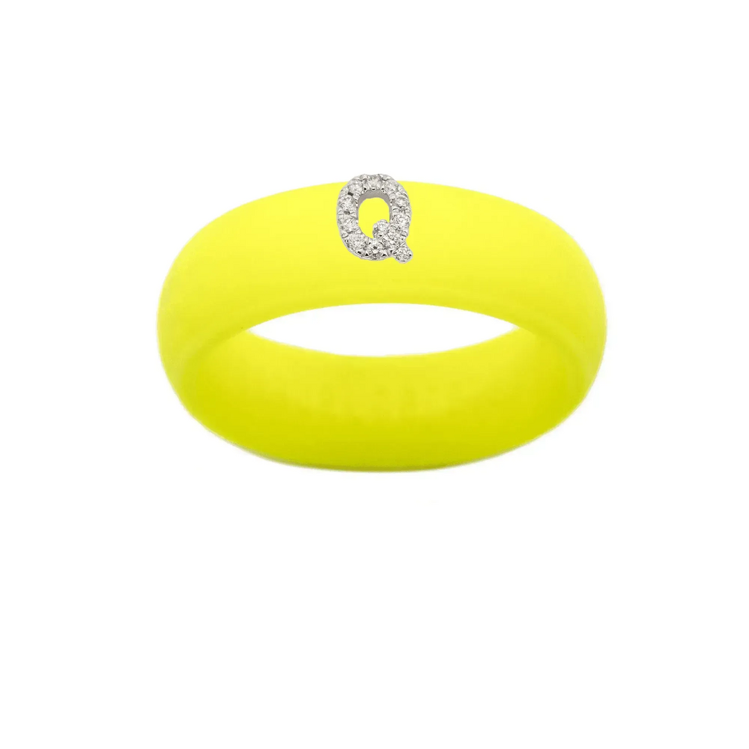 “Q” Diamond Initial - Size 9