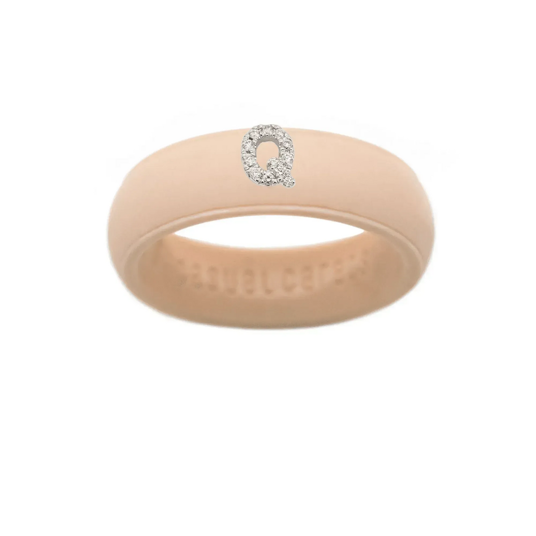 “Q” Diamond Initial - Size 9