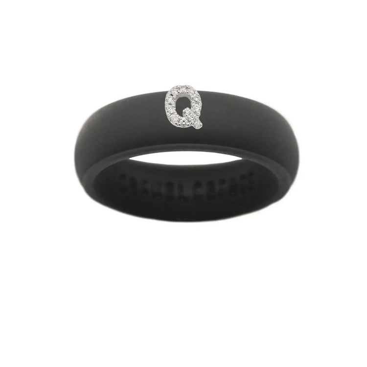 “Q” Diamond Initial - Size 9