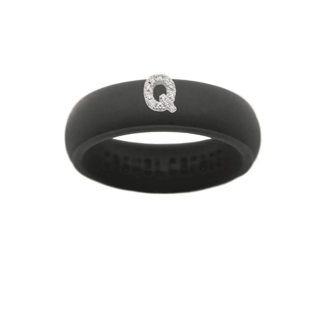 “Q” Diamond Initial - Size 9
