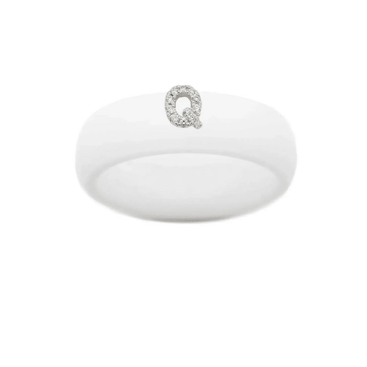 “Q” Diamond Initial - Size 9