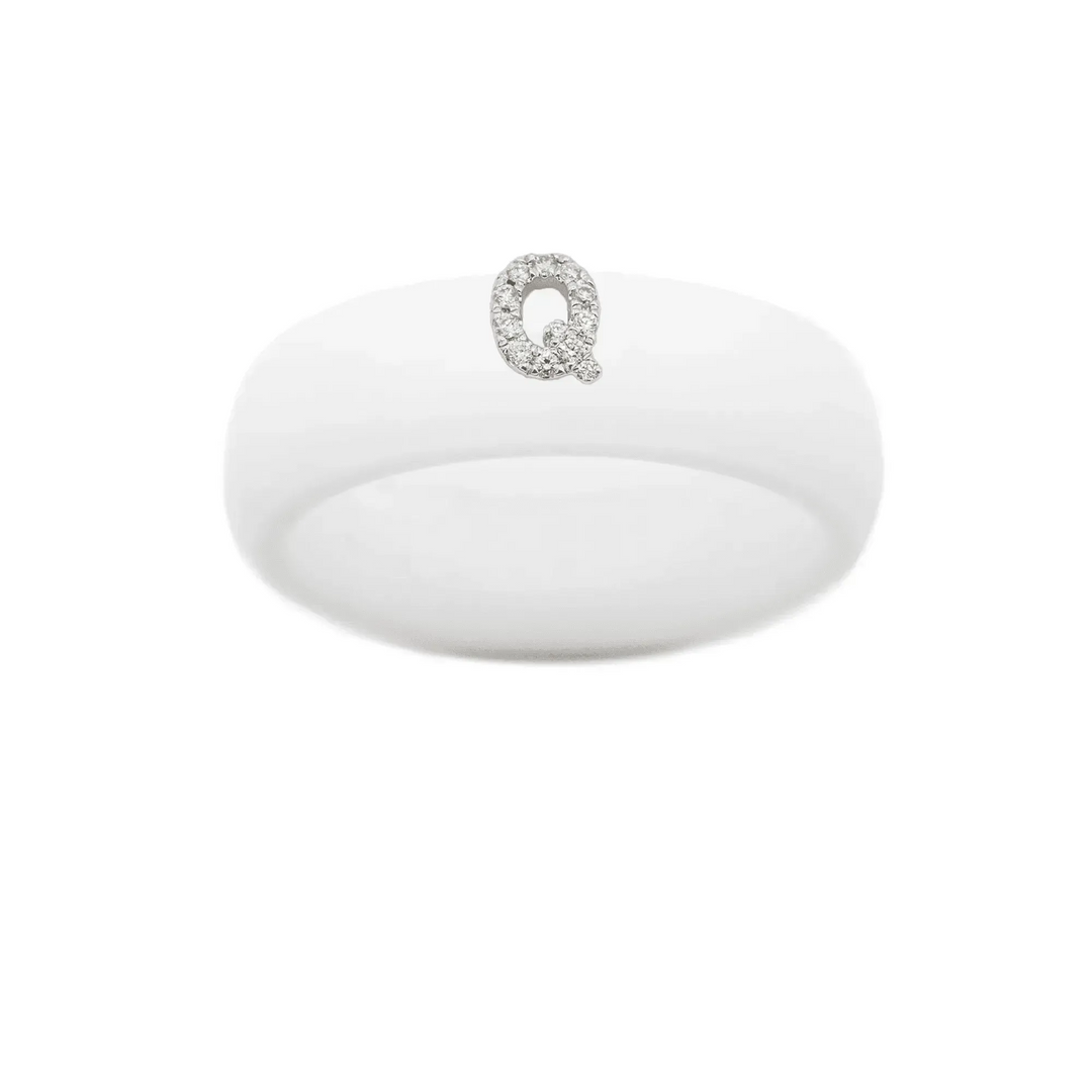 “Q” Diamond Initial - Size 9
