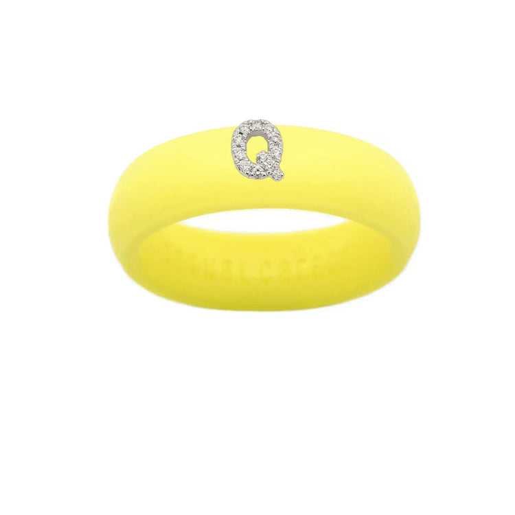 “Q” Diamond Initial - Size 9