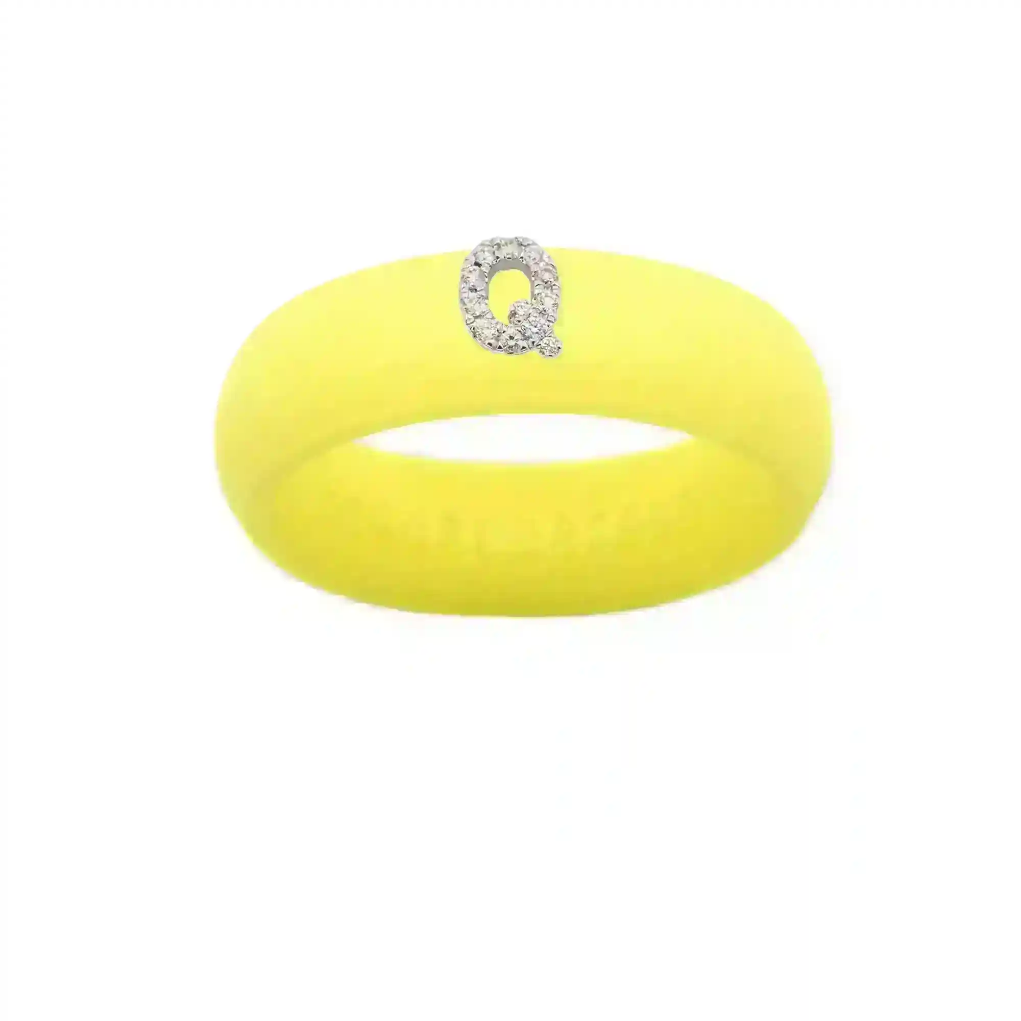“Q” Diamond Initial - Size 6