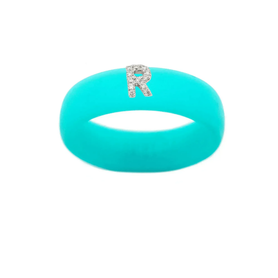 “R” Diamond Initial - Size 9