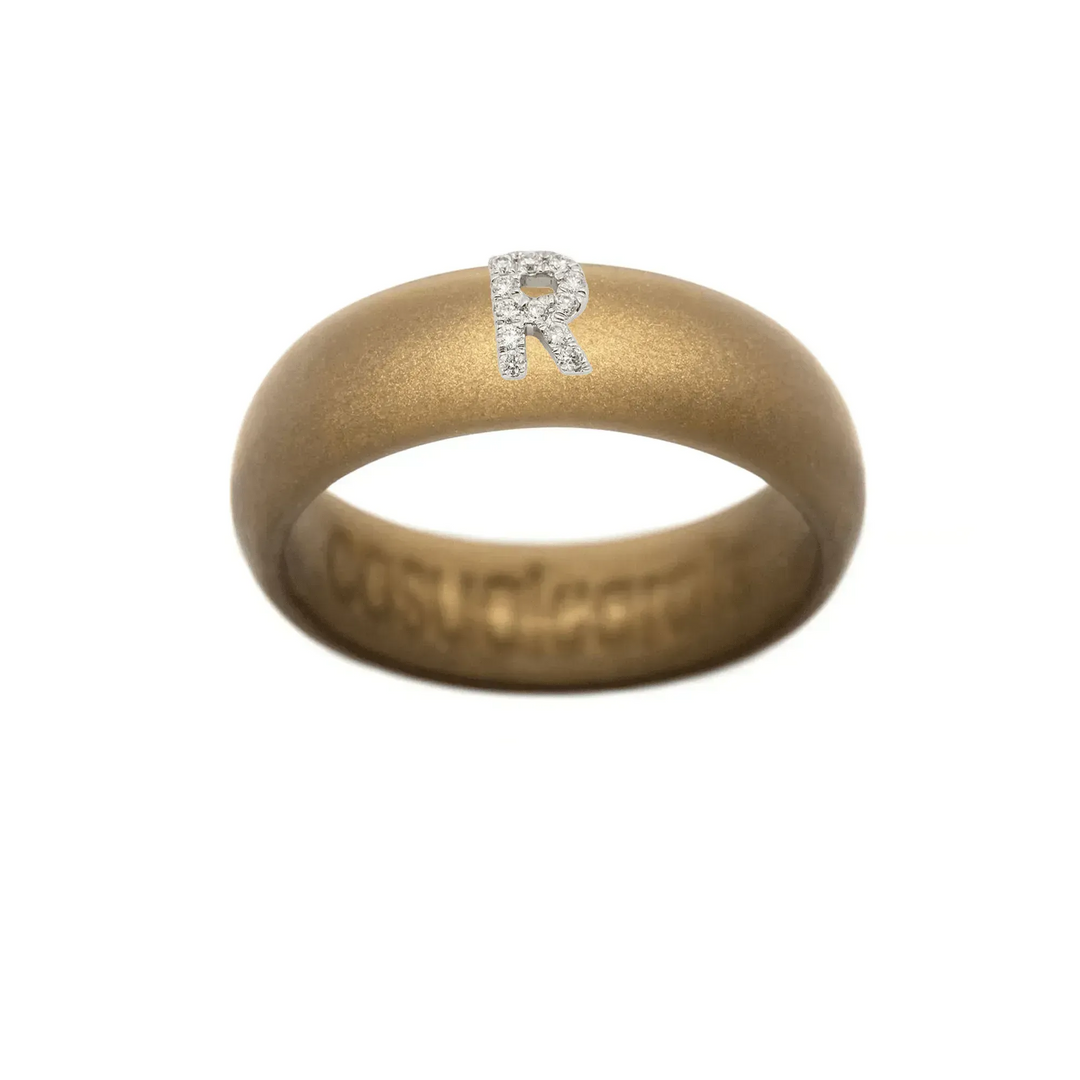 “R” Diamond Initial - Size 8