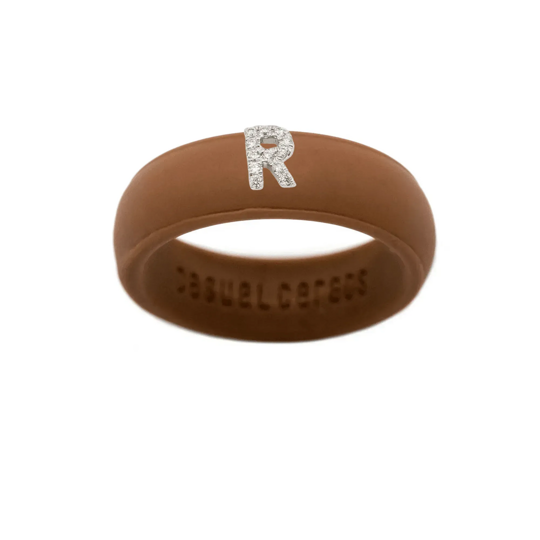 “R” Diamond Initial - Size 6