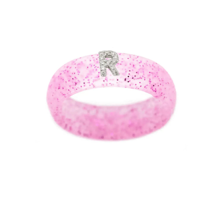 “R” Diamond Initial - Size 6