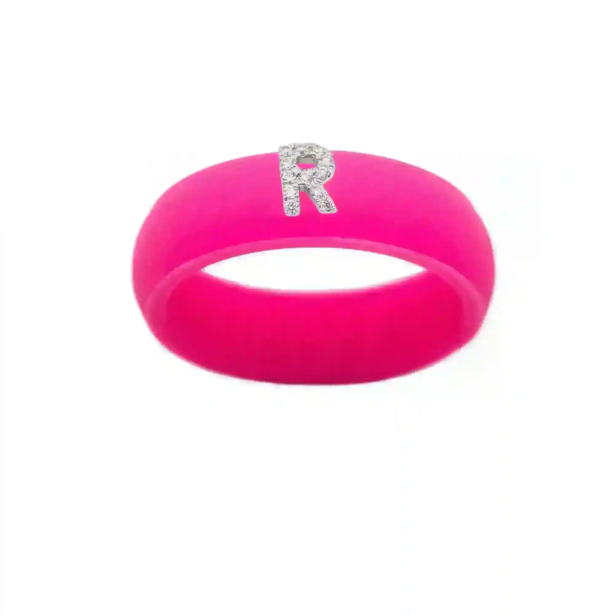 “R” Diamond Initial - Size 7
