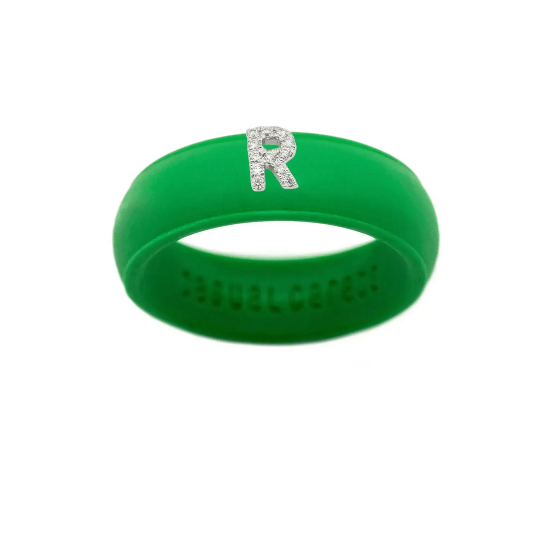 “R” Diamond Initial - Size 8