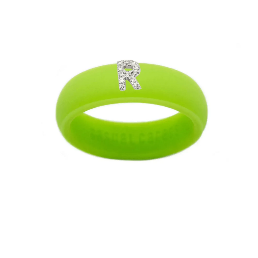 “R” Diamond Initial - Size 6
