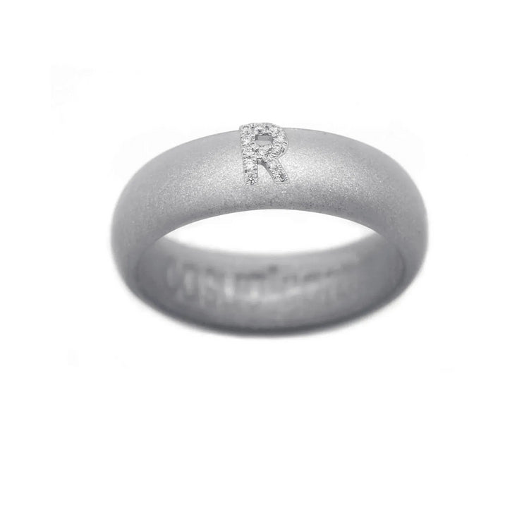“R” Diamond Initial - Size 8