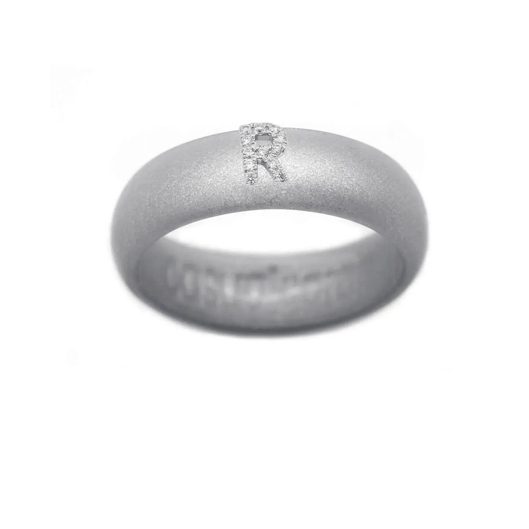 “R” Diamond Initial - Size 8