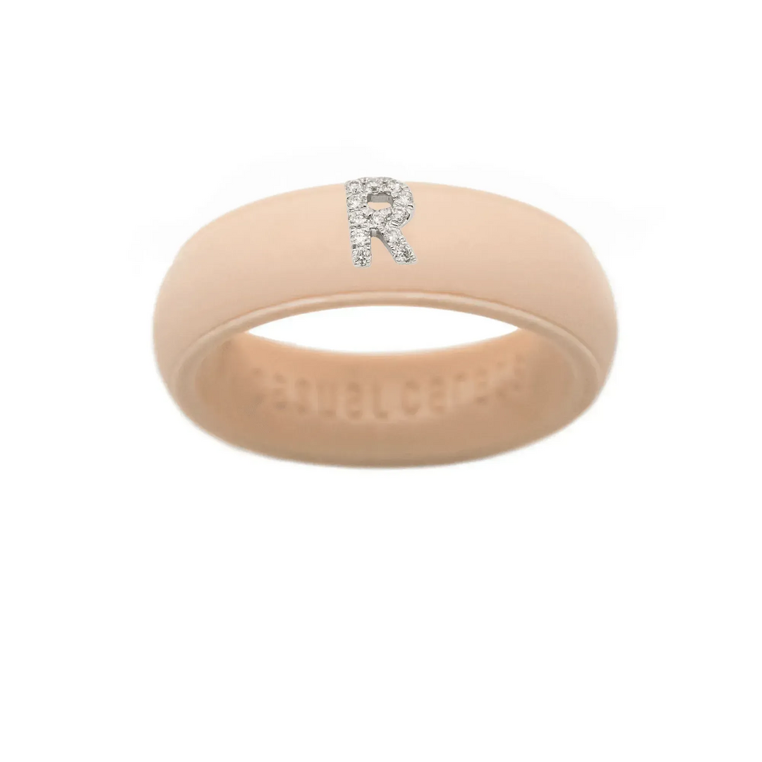 “R” Diamond Initial - Size 8