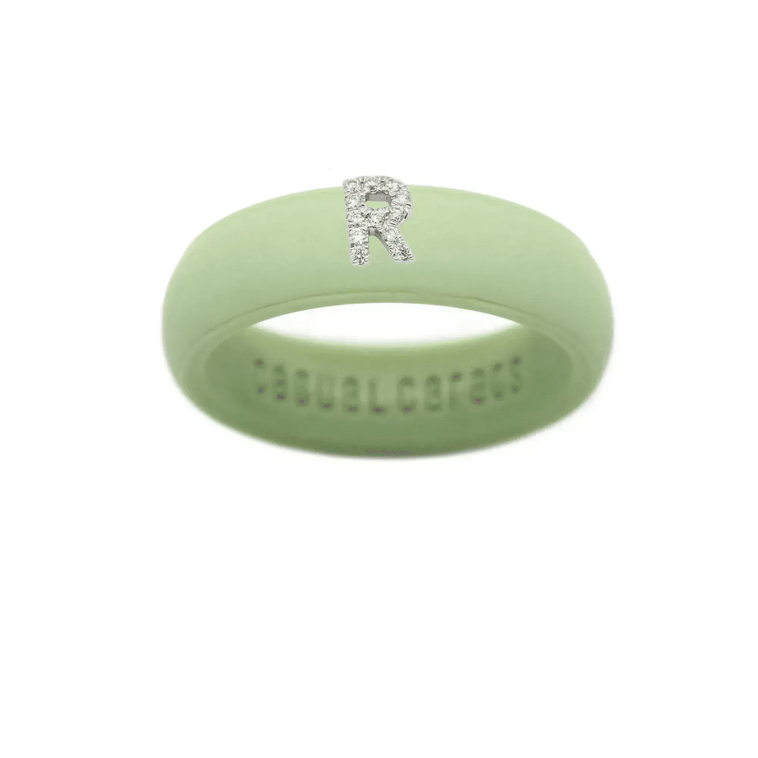 “R” Diamond Initial - Size 8