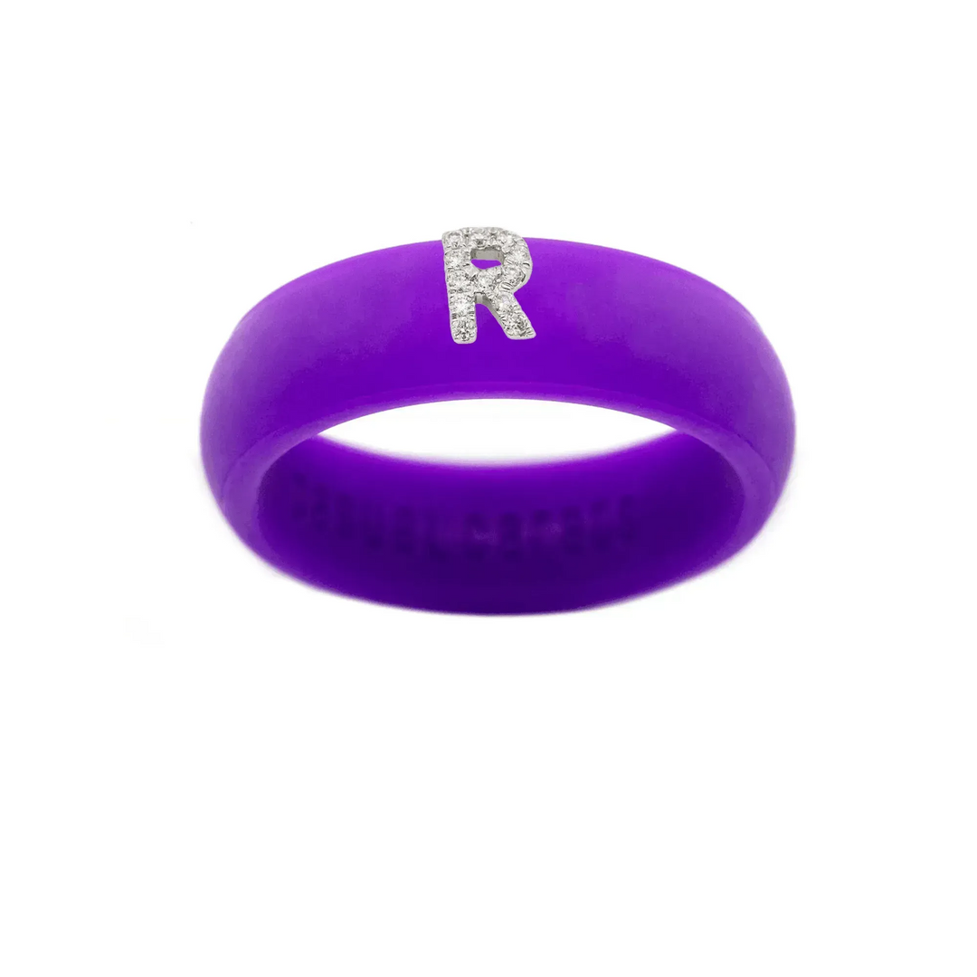“R” Diamond Initial - Size 8