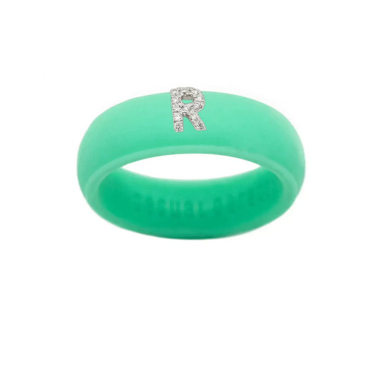 “R” Diamond Initial - Size 8