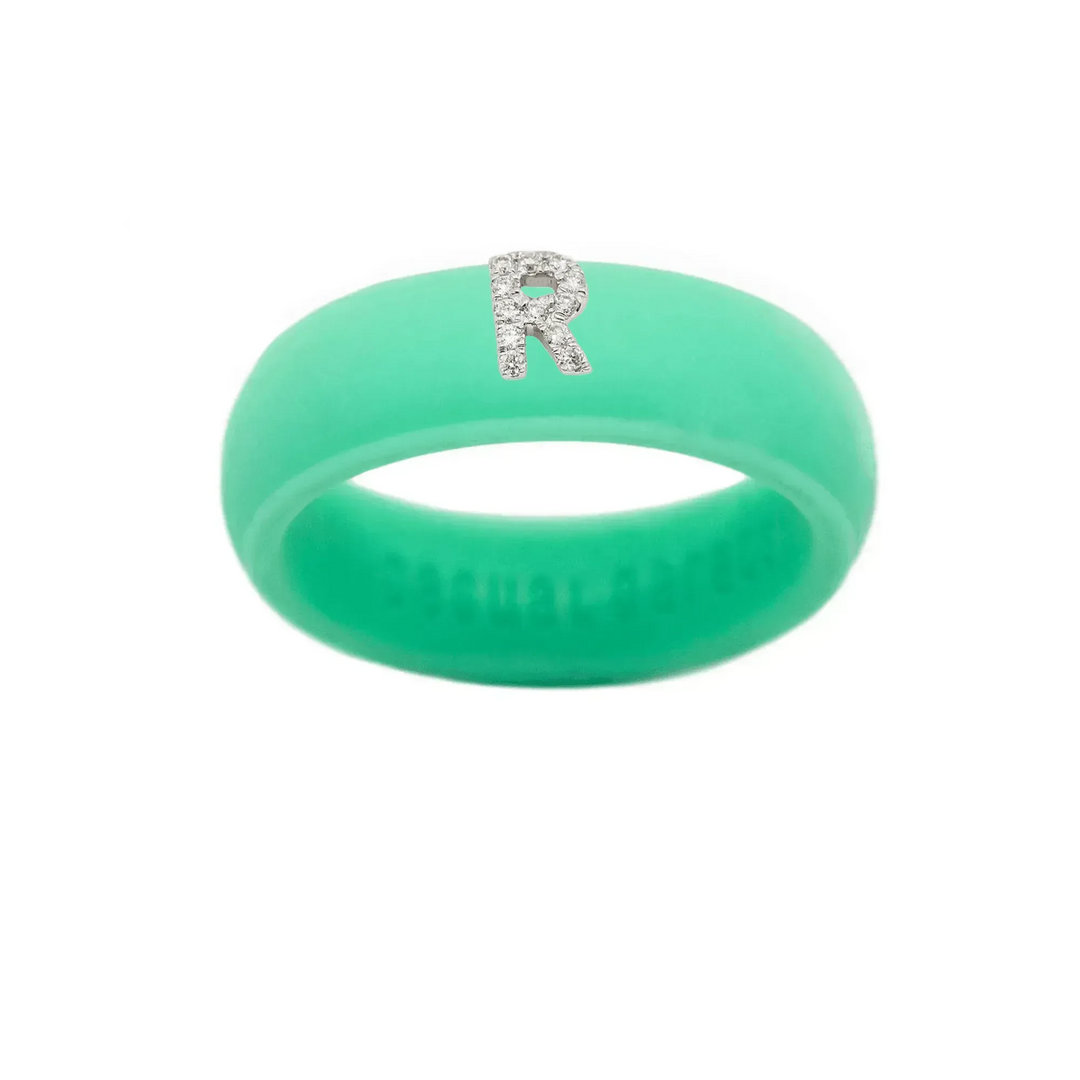 “R” Diamond Initial - Size 8