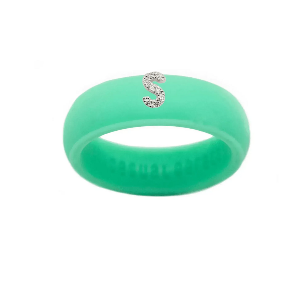 “S” Diamond Initial - Size 9