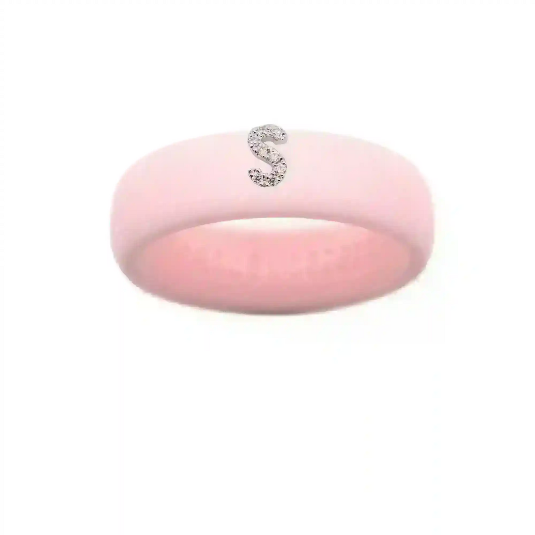 “S” Diamond Initial - Size 6