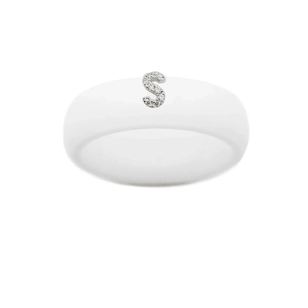 “S” Diamond Initial - Size 9