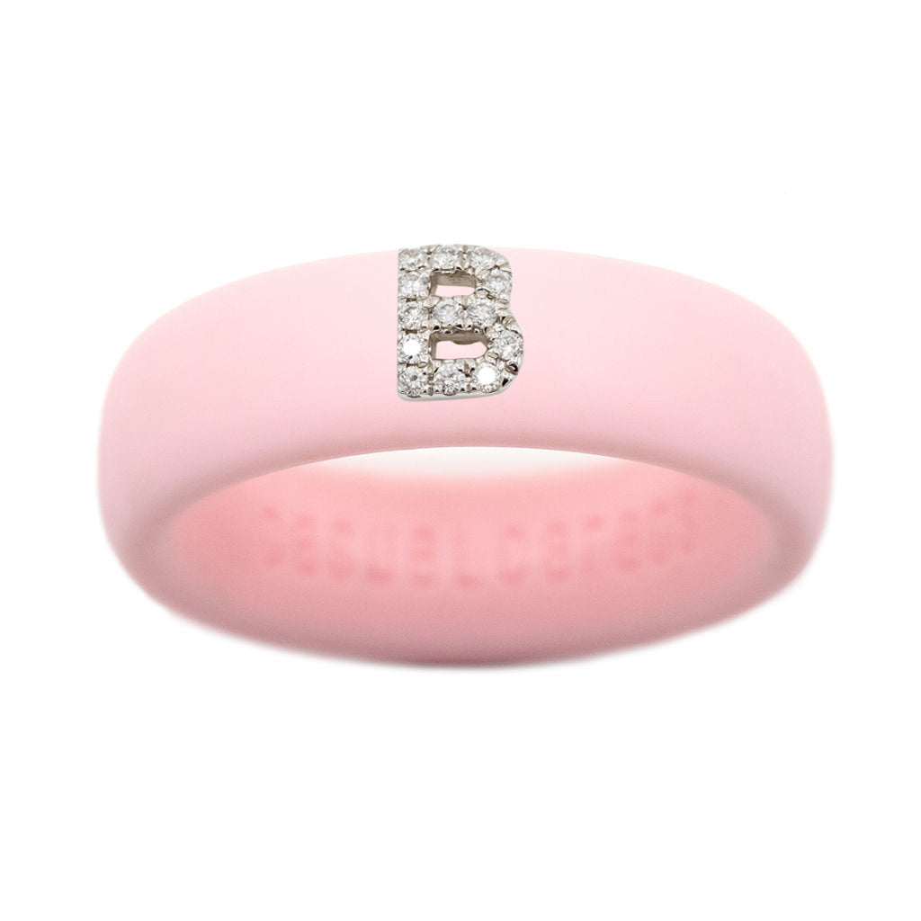 “B” Diamond Initial - Size 4