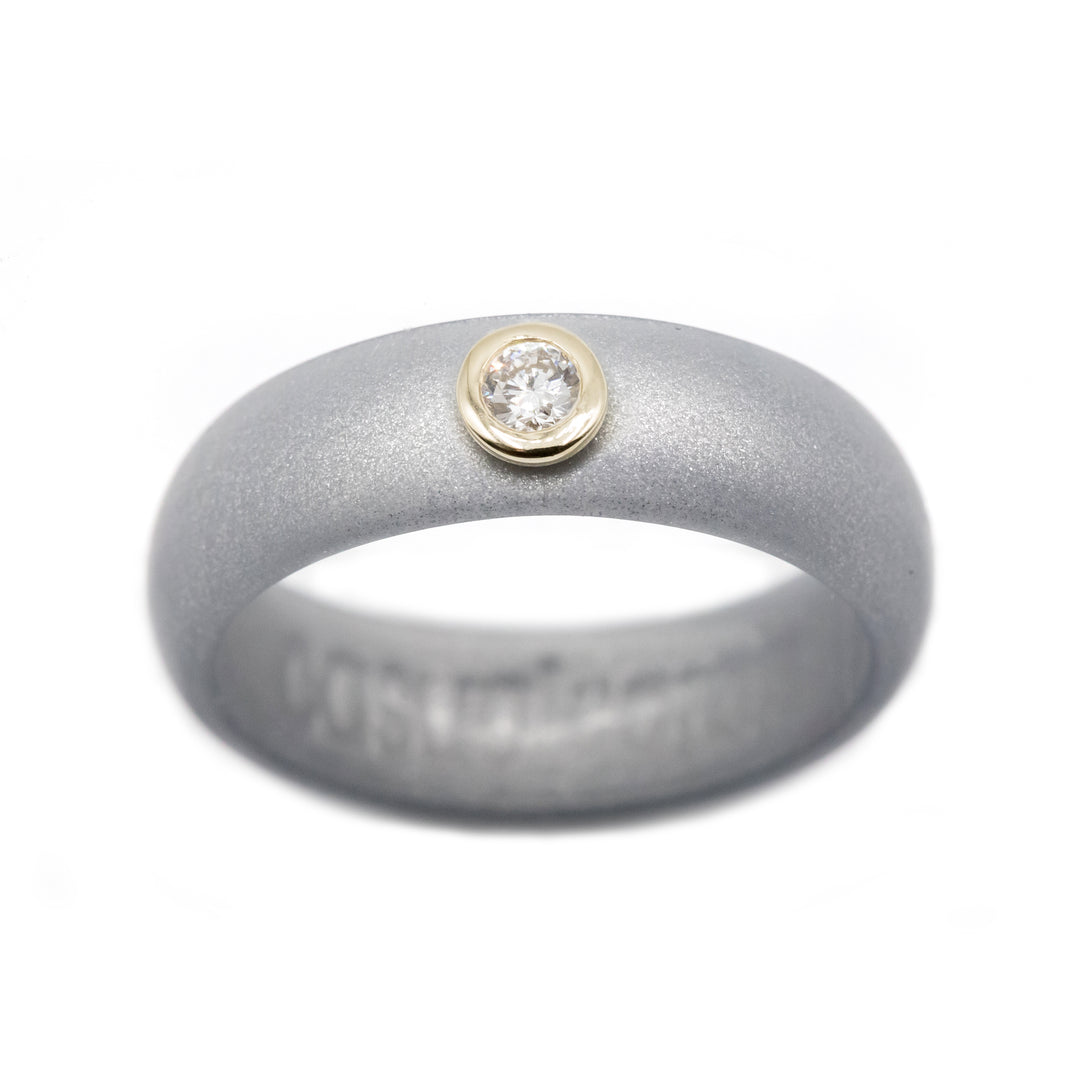 Silver Diamond Silicone Ring