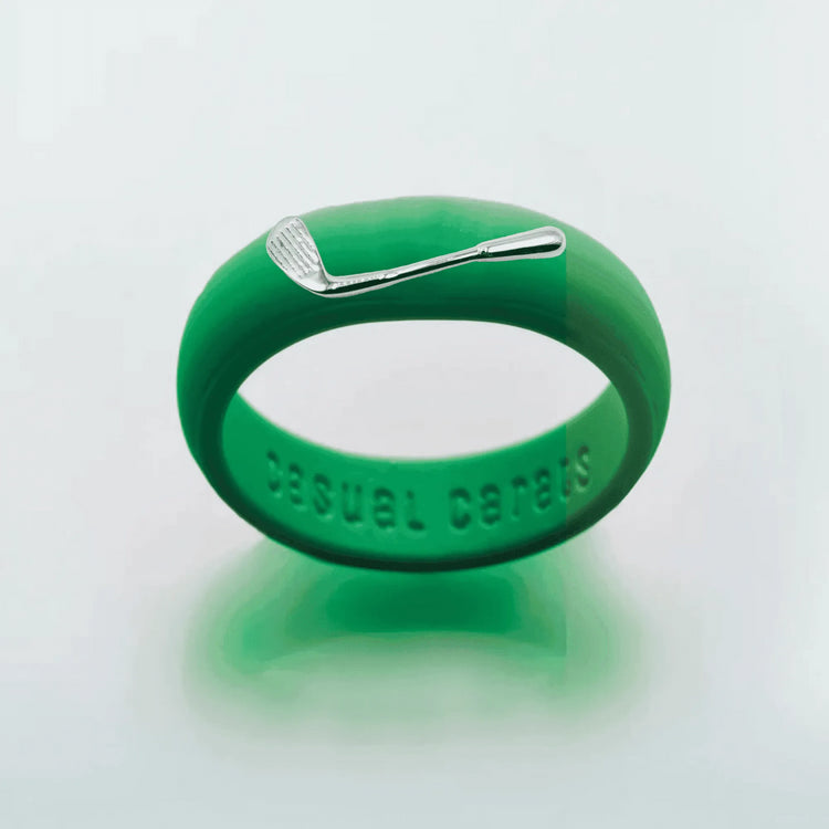 Sterling Silver Golf Club Silicone Ring