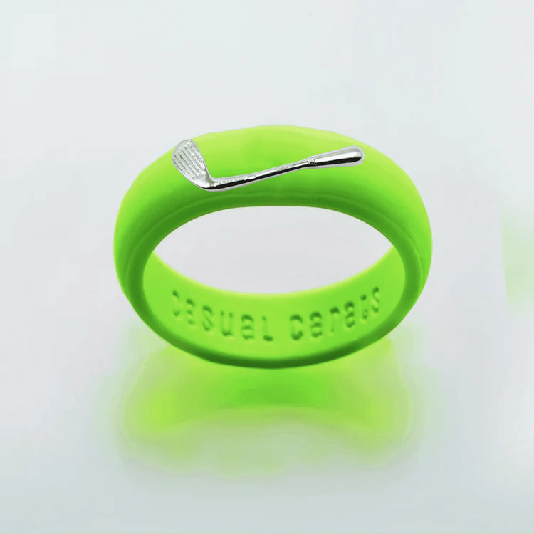Sterling Silver Golf Club Silicone Ring