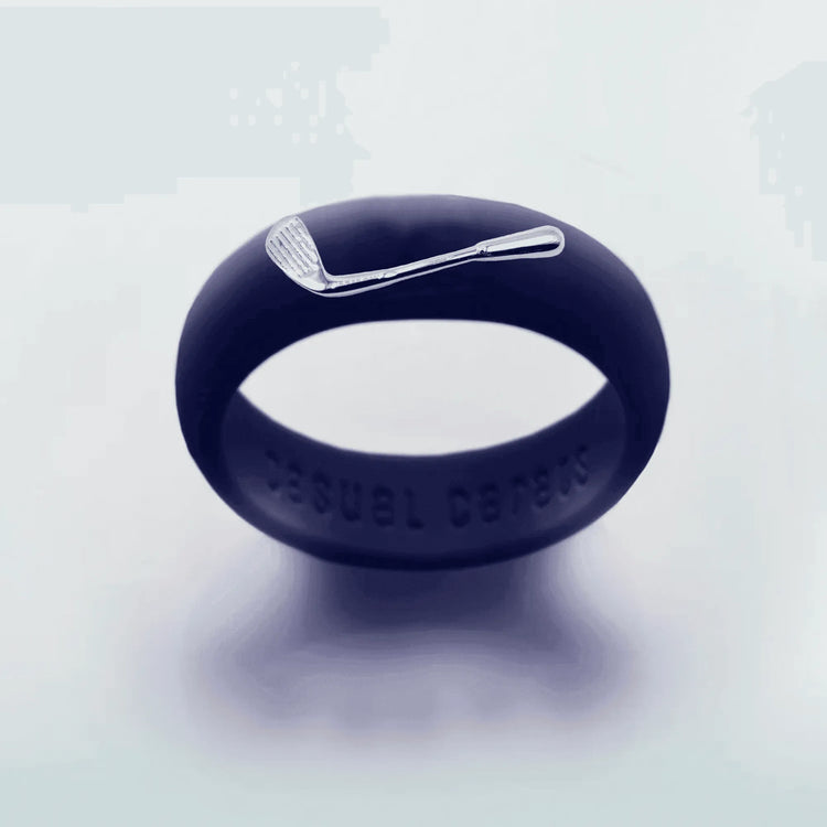 Sterling Silver Golf Club Silicone Ring
