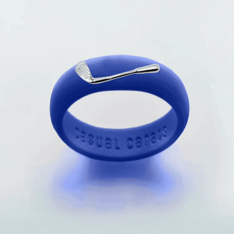 Sterling Silver Golf Club Silicone Ring