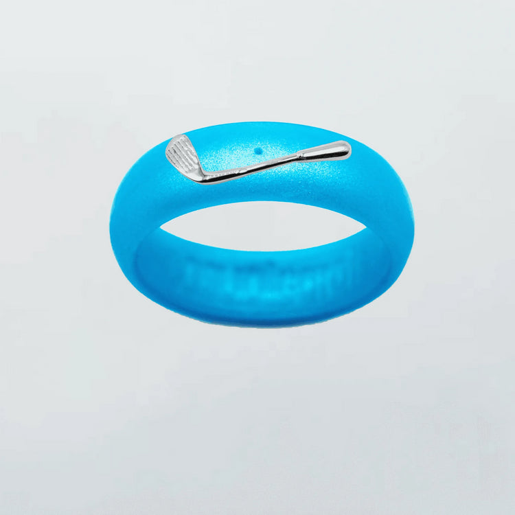Sterling Silver Golf Club Silicone Ring